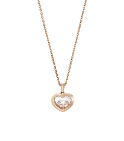 CHOPARD ROSE GOLD AND DIAMOND HAPPY DIAMONDS ICONS PENDANT