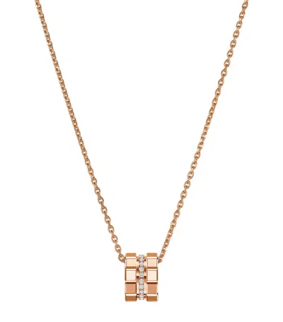 CHOPARD ROSE GOLD AND DIAMOND ICE CUBE NECKLACE