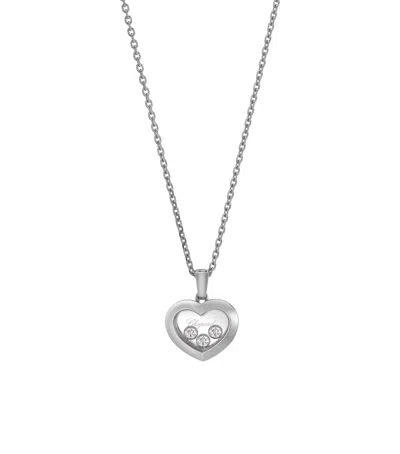 CHOPARD WHITE GOLD AND DIAMOND HAPPY DIAMONDS ICONS PENDANT NECKLACE