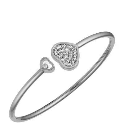 CHOPARD WHITE GOLD AND DIAMOND HAPPY HEARTS BANGLE
