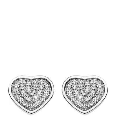 CHOPARD WHITE GOLD AND DIAMOND HAPPY HEARTS EARRINGS
