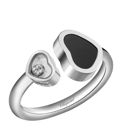 CHOPARD WHITE GOLD AND DIAMOND HAPPY HEARTS RING