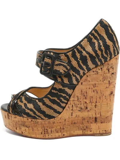 CHRISTIAN LOUBOUTIN 140MM ZEBRA-PRINT SANDALS