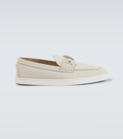 CHRISTIAN LOUBOUTIN CHAMBELIBOAT LEATHER SLIP-ON SHOES
