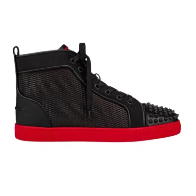 CHRISTIAN LOUBOUTIN CHRISTIAN LOUBOUTIN CHRISTIAN LOUBOUTIN LOU SPIKES ORLATO FLAT 'BLACK RED' | MEN'S SIZE 45.5