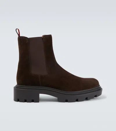 CHRISTIAN LOUBOUTIN DEVON COLLEGE SUEDE CHELSEA BOOTS