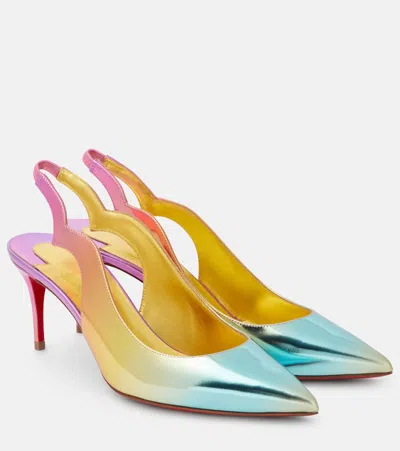 CHRISTIAN LOUBOUTIN HOT CHICK 70 LEATHER SLINGBACK PUMPS