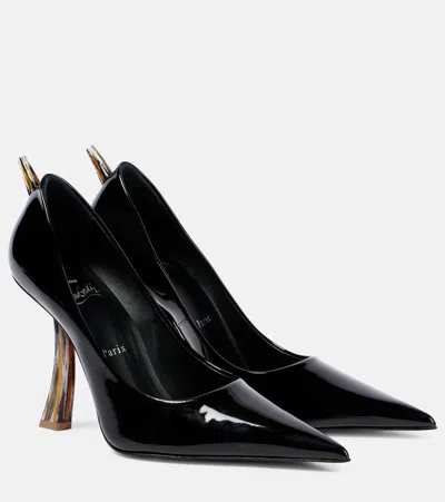 CHRISTIAN LOUBOUTIN KATE CLAWMAX 100 PATENT LEATHER PUMPS