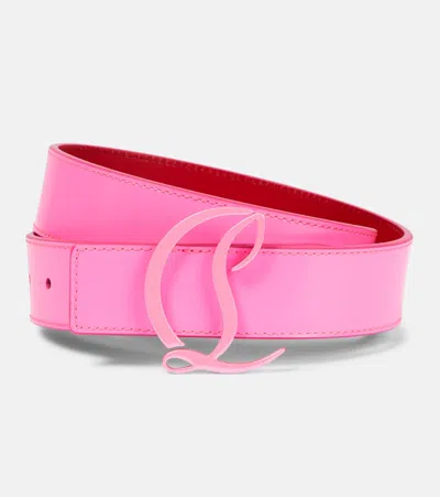 CHRISTIAN LOUBOUTIN LOGO LEATHER BELT