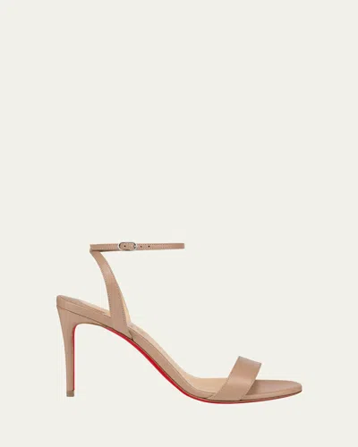 CHRISTIAN LOUBOUTIN LOUBIGIRL LEATHER RED SOLE ANKLE-STRAP SANDALS