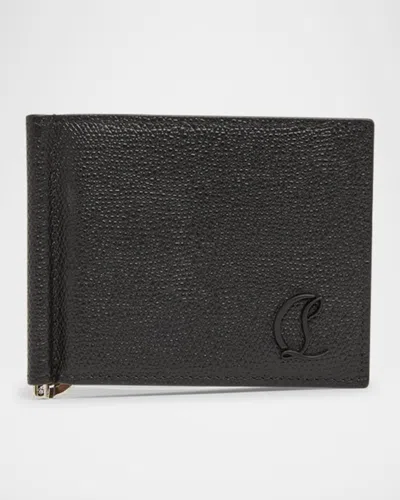 CHRISTIAN LOUBOUTIN MEN'S MOONCREST LEATHER MONEY CLIP WALLET