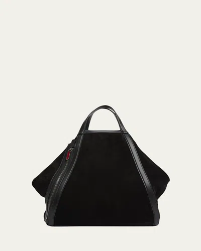 CHRISTIAN LOUBOUTIN MEN'S PYRAMID LEATHER SLING BAG