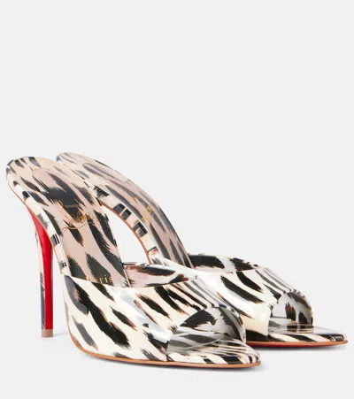 CHRISTIAN LOUBOUTIN MISS Z 100 PATENT LEATHER MULES