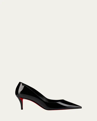 CHRISTIAN LOUBOUTIN MISS Z PATENT RED SOLE PUMPS