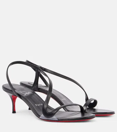 CHRISTIAN LOUBOUTIN ROSALIE ALTA 55 LEATHER SANDALS
