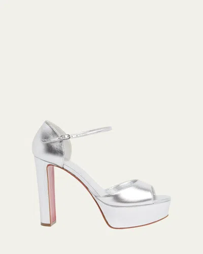 CHRISTIAN LOUBOUTIN SANDALOO METALLIC RED SOLE PLATFORM SANDALS