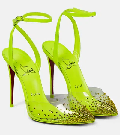 CHRISTIAN LOUBOUTIN SPIKAQUEEN 100 EMBELLISHED PUMPS