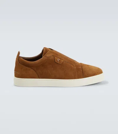 CHRISTIAN LOUBOUTIN ST LOUIS SUEDE SLIP-ON SNEAKERS