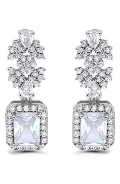 CHRISTIAN SIRIANO CHRISTIAN SIRIANO EMERALD CUT CUBIC ZIRCONIA DROP EARRINGS