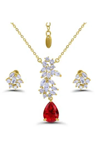 CHRISTIAN SIRIANO CHRISTIAN SIRIANO PEAR CLUSTER PENDANT NECKLACE & DROP EARRINGS SET