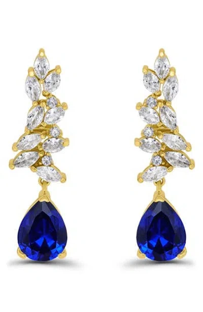 CHRISTIAN SIRIANO CHRISTIAN SIRIANO PEAR CUBIC ZIRCONIA CLUSTER DROP EARRINGS