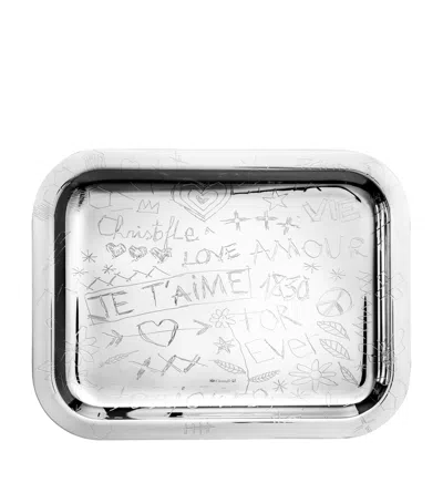 CHRISTOFLE SILVER-PLATED GRAFFITI TRAY