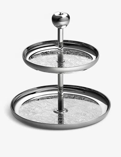CHRISTOFLE TWO-TIER SILVER-PLATED PASTRY STAND 14.5CM