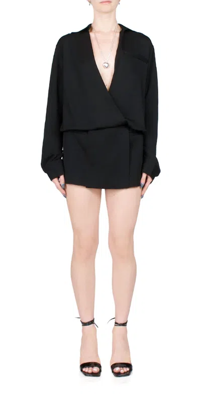 CHRISTOPHER ESBER AULENTI MINI SHIRT DRESS IN BLACK