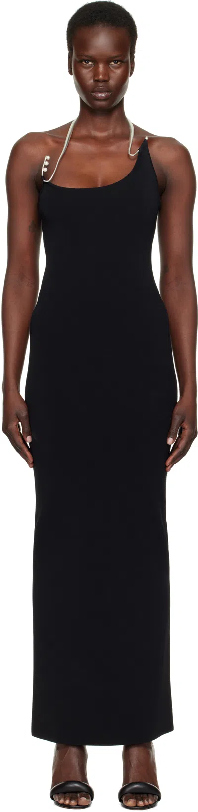 CHRISTOPHER ESBER BLACK LEVITATE KNIT MAXI DRESS