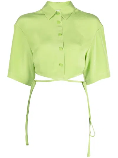 CHRISTOPHER ESBER CROPPED TIE-FASTENING SHIRT