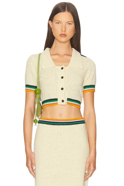 CHRISTOPHER JOHN ROGERS CROPPED POLO TOP