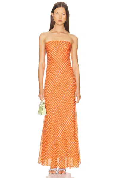 CHRISTOPHER JOHN ROGERS STRAPLESS MAXI DRESS