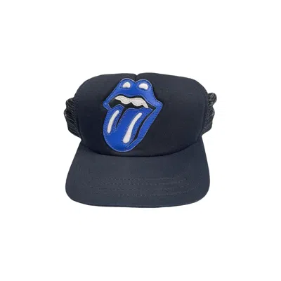 CHROME HEARTS CHROME HEARTS LONDON EXCLUSIVE THE ROLLING STONES TRUCKER HAT 'BLACK/BLUE' | MEN'S SIZE ONESIZE