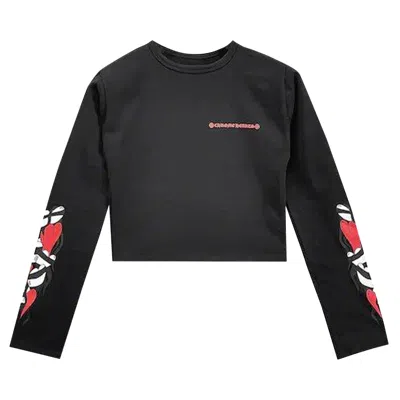 CHROME HEARTS CHROME HEARTS MATTY BOY SICK HEART LONG-SLEEVE CROP TOP 'BLACK'