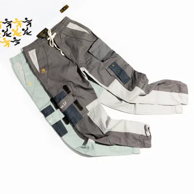 CHUKS COLLINS MEN'S BLUE ACT SELF CARGO SOFT MINT PANTS- CHUKS COLLINS DIFFUSION COLLECTION - TASOU - THE ATHLETIC