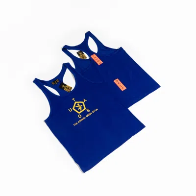 CHUKS COLLINS MEN'S LOGO PRINTED TANK TOP ROYAL BLUE- CHUKS COLLINS DIFFUSION COLLECTION - TASOU - THE ATHLETIC SI