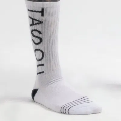 CHUKS COLLINS MEN'S WHITE ART SELF SOCKS - CHUKS COLLINS DIFFUSION COLLECTION - TASOU - THE ATHLETIC SIDE OF US