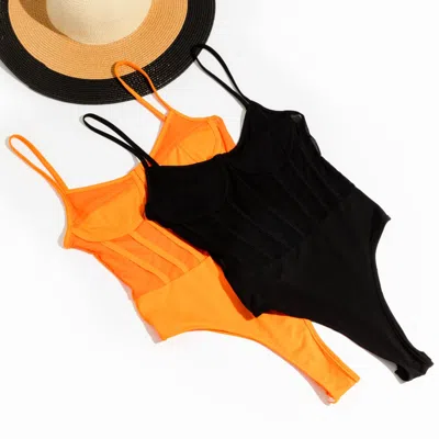 CHUKS COLLINS THE LADY LIBERTY ORANGE BODYSUIT - CHUKS COLLINS DIFFUSION COLLECTION - TASOU - THE ATHLETIC SIDE OF