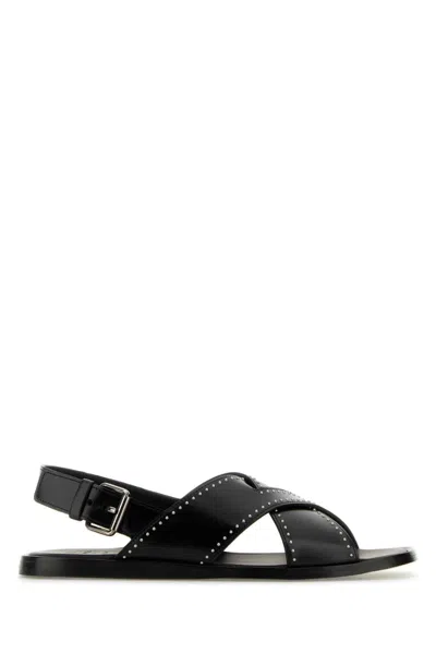 CHURCH'S BLACK LEATHER OKSANA SANDALS