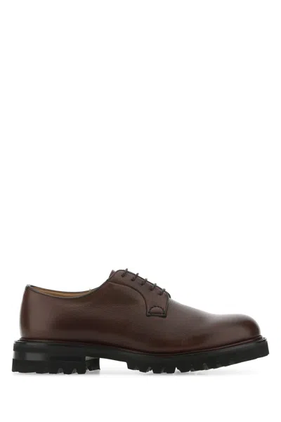 CHURCH'S CHOCOLATE LEATHER SHANNON LACE-UP SHOES