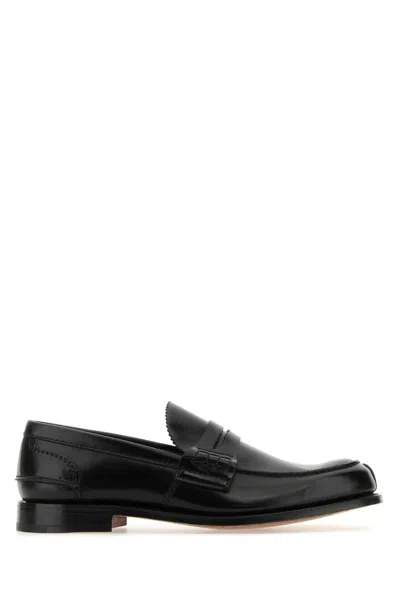 CHURCH'S CHURCH'S BLACK LEATHER PEMBREY LOAFERS