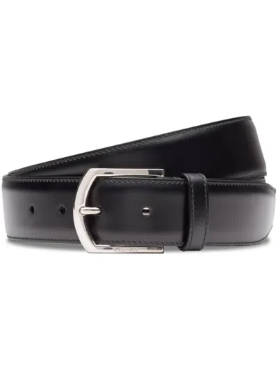 CHURCH'S POLISHED BUCKLE-FASTENING LEATHER BELT
