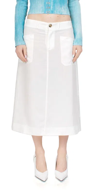 CIAO LUCIA DINO MIDI SKIRT IN WHITE