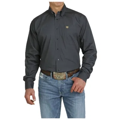 CINCH MEN'S LONG SLEEVE BUTTON DOWN SHIRT IN SOLID CHARCOAL