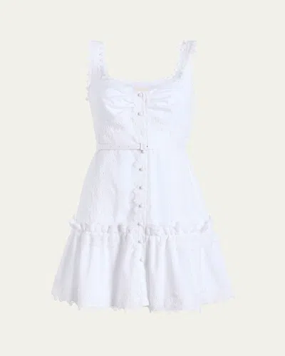 CINQ À SEPT AZIZA EMBELLISHED BUTTON-FRONT MINI DRESS