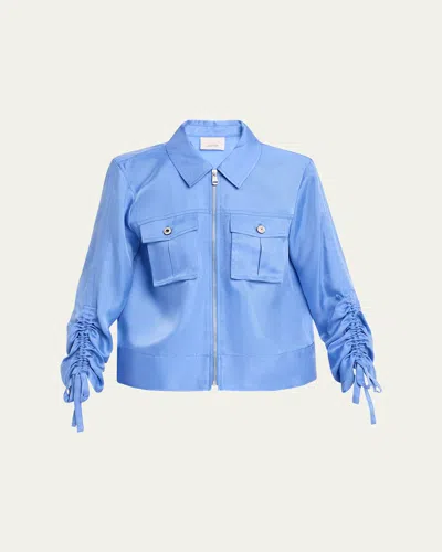 CINQ À SEPT DALE PATCH-POCKET TWILL JACKET