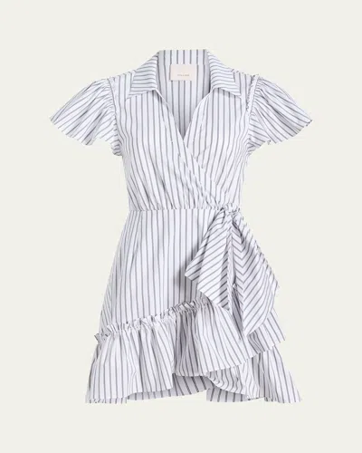 CINQ À SEPT LILA STRIPE WRAP DRESS