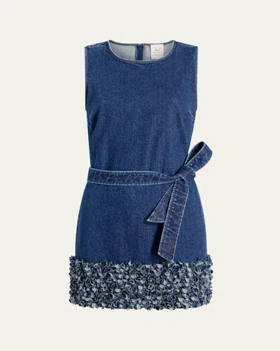 CINQ À SEPT MINDIE DENIM PETAL MINI DRESS