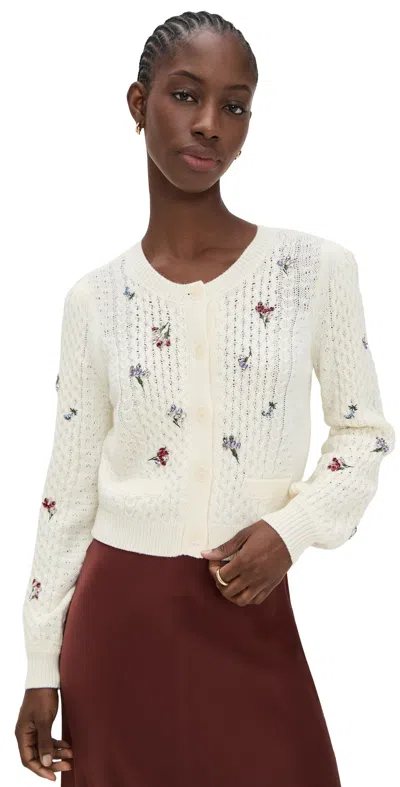 CINQ À SEPT RASA CARDIGAN IVORY MULTI