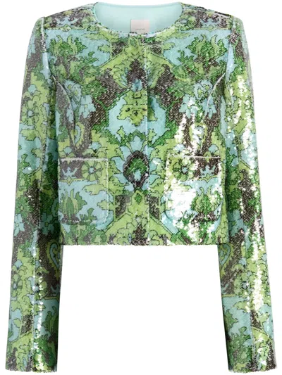 CINQ À SEPT SEQUIN DAMASK ASPEN JACKET